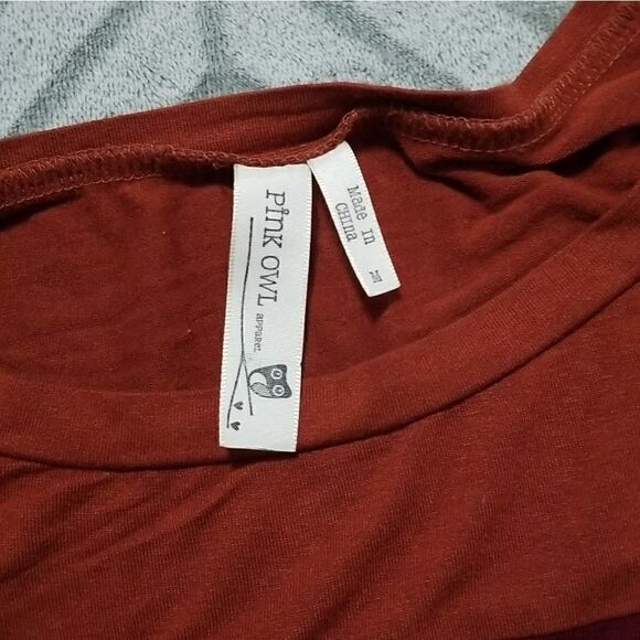 Pink Owl Striped Color Block Loose Fit Casual Basic Stretchy Blouse Tunic - Picture 4 of 5